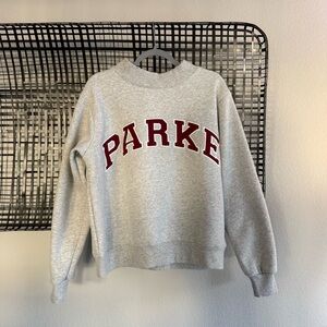 Parke holiday varsity crewneck sweatshirt maroon